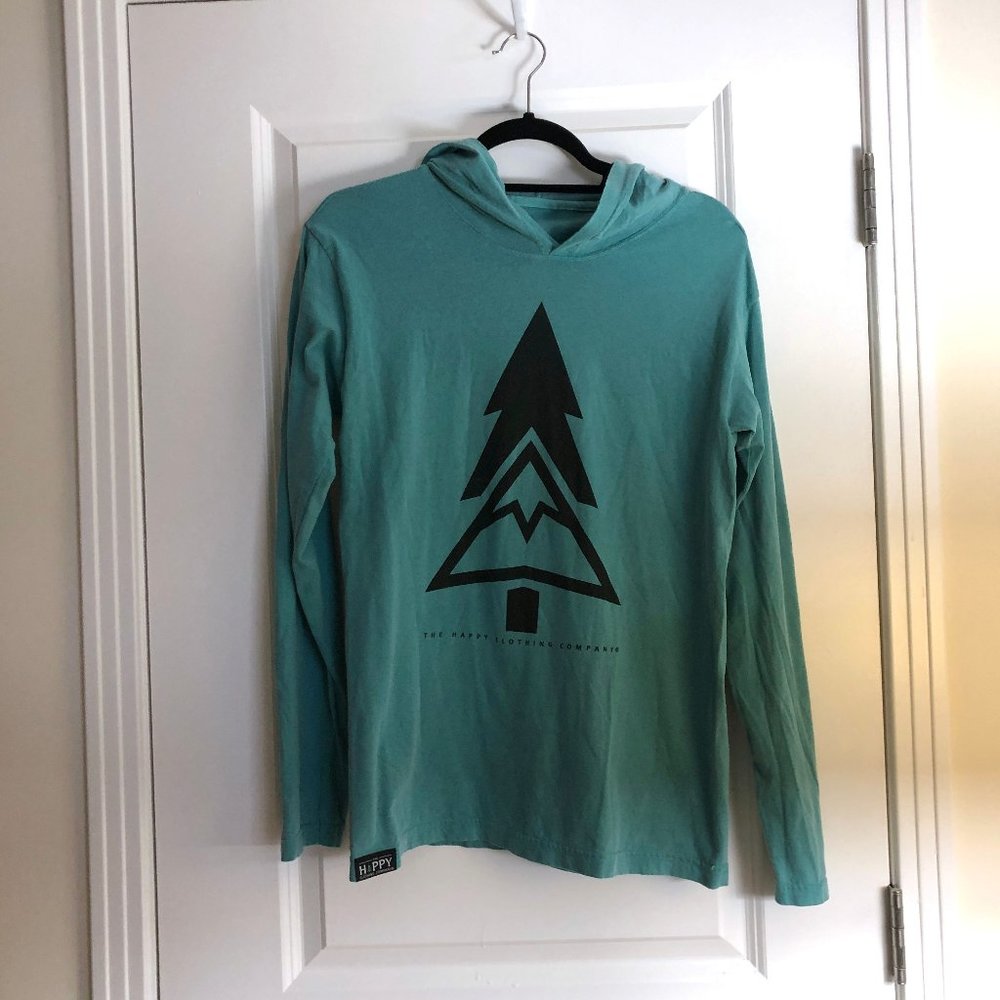 NWOT The Happy Clothing Company Green Tree Long Sleeve T-Shirt Hoodie